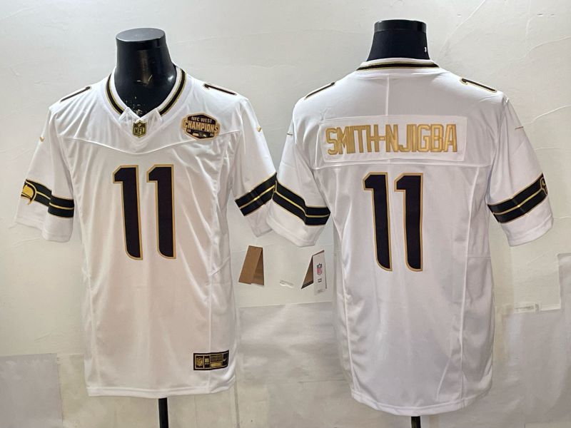 Men 2026 Seattle Seahawks #11 Smith-Hjigba White gold 3th generations Nike Limited NFL Jersey style 004->seattle seahawks->NFL Jersey
